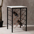 White Marble and Iron Wine Rack Table | Templar