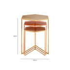 Assorted Gold Brass Bronze Set of 3 Nesting Tables with Iron Frames | Templar