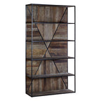5 Tier Recycled Elm Wood Shelf Unit | Midas