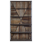 5 Tier Recycled Elm Wood Shelf Unit | Midas