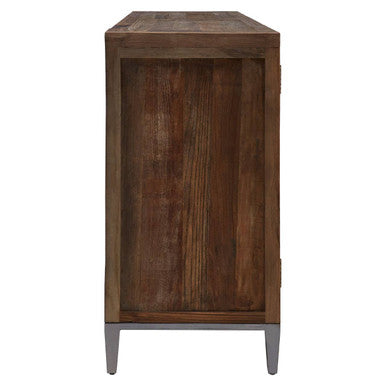 Recycled Elm Wood 4 Door Sideboard | Midas