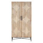 Grey Wash Elm Wood Wardrobe | Kyra