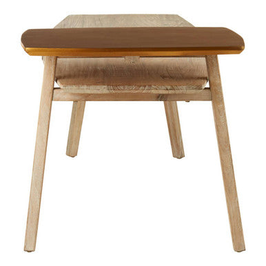 Gold and Natural Two Tone Coffee Table with Solid Elm Wood | Kyra