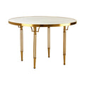 White Round Dining Table with Stainless Steel Frame | Modica