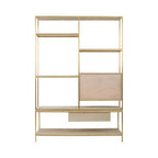 Oak Wood and Gold Finish Shelf Unit | Modica