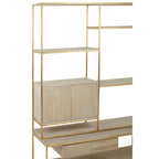 Oak Wood and Gold Finish Shelf Unit | Modica