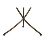Brown Two Tone Elm Wood Large Side Table with Antique Brass Iron Legs, Elmo