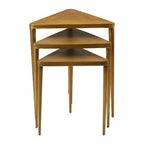 Gold Finish Snug Design Set of 3 Triangular Nesting Tables | Compo