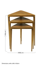 Gold Finish Snug Design Set of 3 Triangular Nesting Tables | Compo
