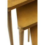 Gold Finish Snug Design Set of 3 Triangular Nesting Tables | Compo