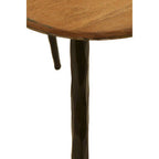 Black and Brown Elm Wood Top Nest of 3 Triangular Tables with Black Iron Legs | Elmo
