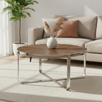 Brown Coffee Table with Elm Wood Top | Mitra