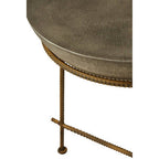 Silver Textured Concrete Bowl Top Side Table with Iron Three Leg Base | Compo