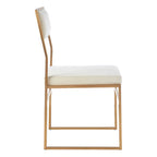 Milky White Velvet Dining Chair | Mian