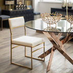 Milky White Velvet Dining Chair | Mian