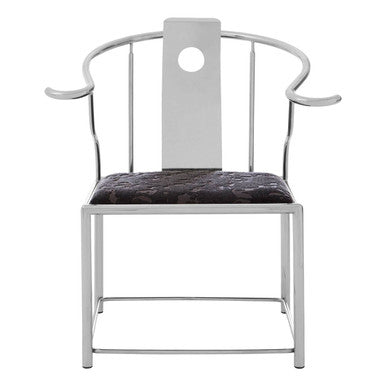 Black Velvet and Steel Chair | Yasmin
