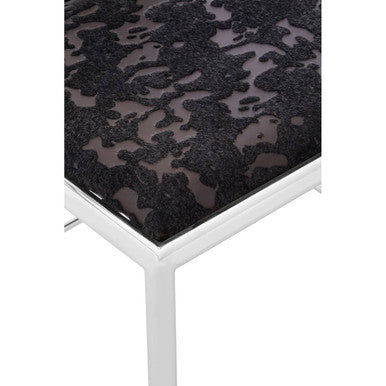 Black Velvet and Steel Chair | Yasmin