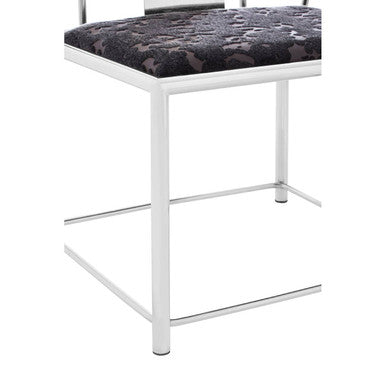 Black Velvet and Steel Chair | Yasmin