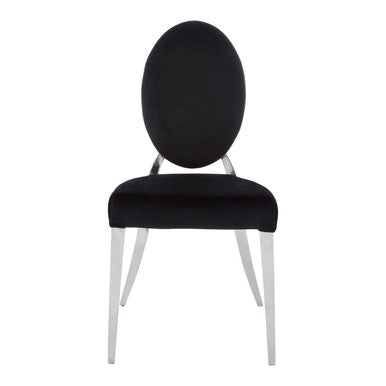 Black Velvet and Silver Chair | Yasmin
