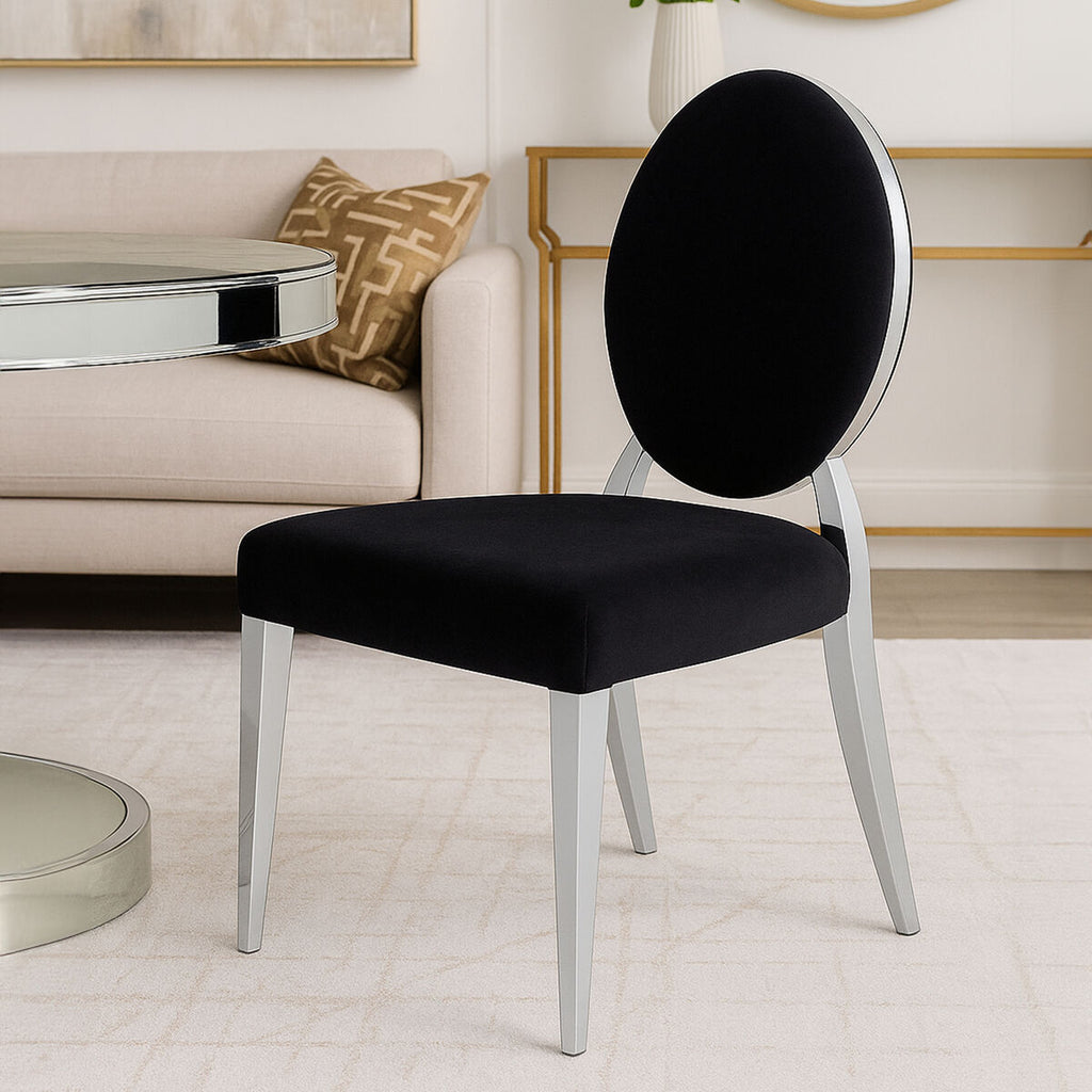 Black Velvet and Silver Chair | Yasmin