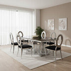 Yasmin Oval Back Black Velvet Dining Chair