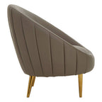 Brown Leather Effect Curved Cocoon Chair | Lagero