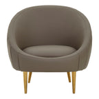 Brown Leather Effect Curved Cocoon Chair | Lagero