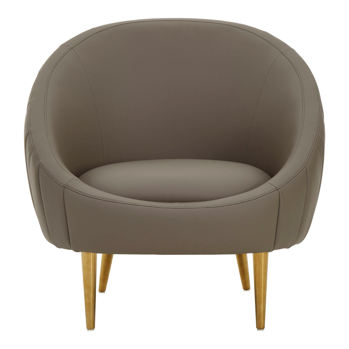 Brown Leather Effect Curved Cocoon Chair | Lagero
