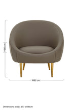 Brown Leather Effect Curved Cocoon Chair | Lagero