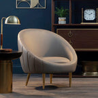 Brown Leather Effect Curved Cocoon Chair | Lagero