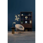 Brown Leather Effect Curved Cocoon Chair | Lagero
