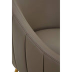 Brown Leather Effect Curved Cocoon Chair | Lagero