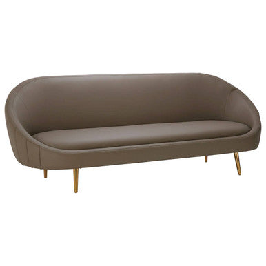 Brown Leather Effect Sofa | Lagero