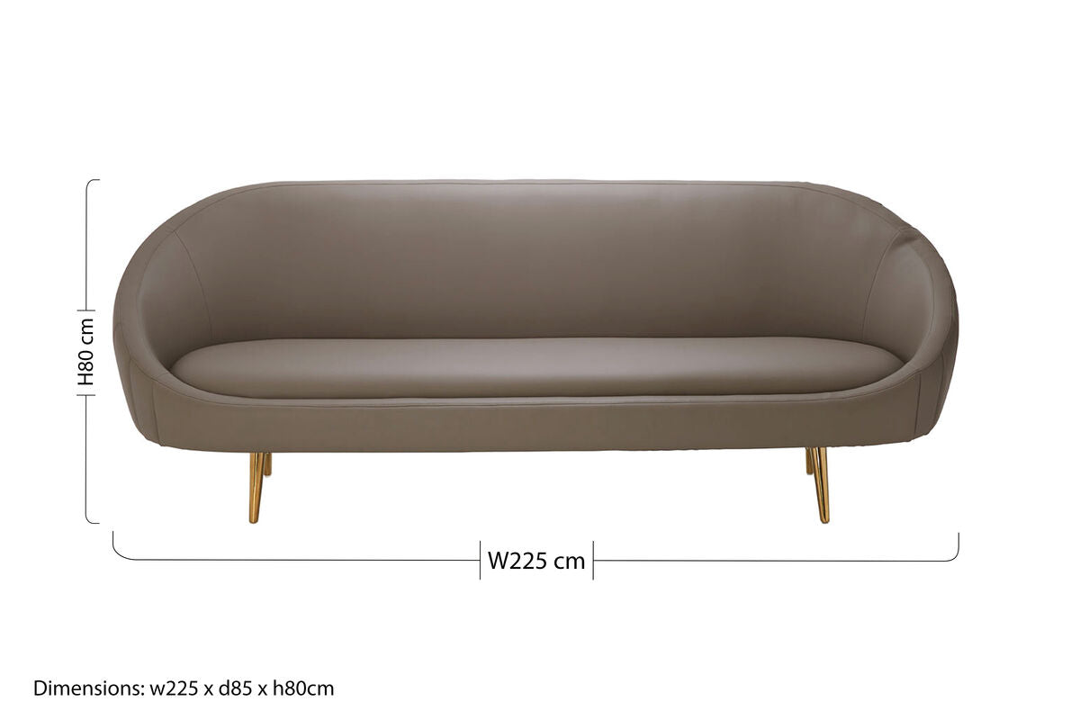 Brown Leather Effect Sofa | Lagero