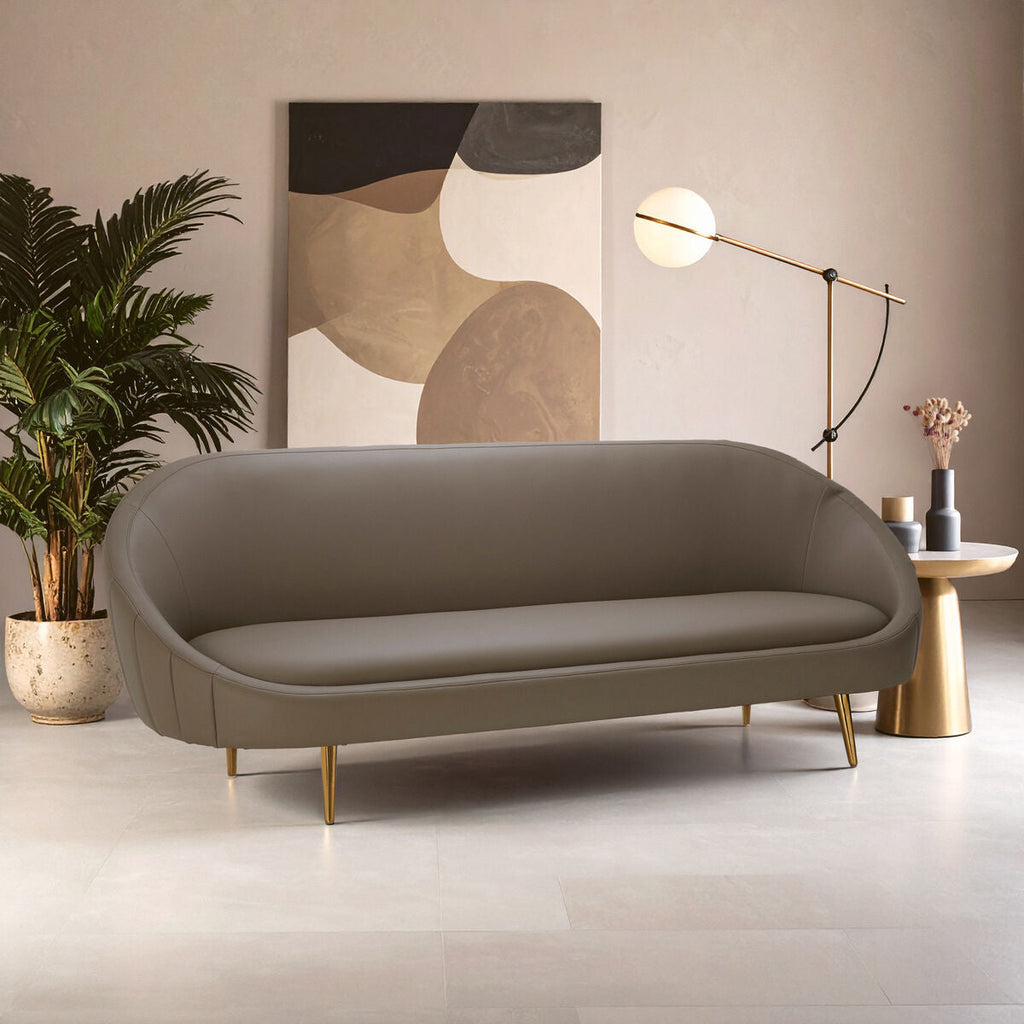 Brown Leather Effect Sofa | Lagero