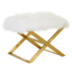 White Sheepskin Stool | Anafi