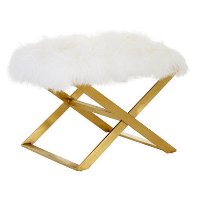 White Sheepskin Stool | Anafi