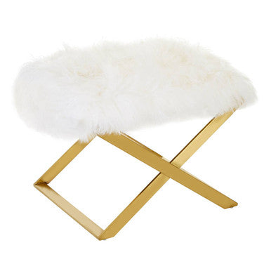 White Sheepskin Stool | Anafi