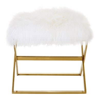 White Sheepskin Stool | Anafi