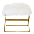 White Sheepskin Stool | Anafi
