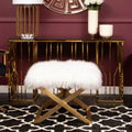 White Sheepskin Stool | Anafi