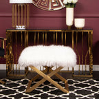 White Sheepskin Stool | Anafi