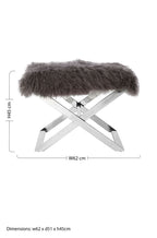Anafi Grey Sheepskin Stool.