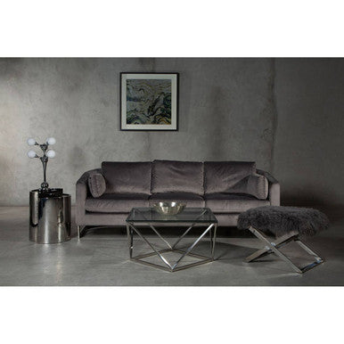 Anafi Grey Sheepskin Stool.