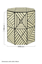 Ivory and Black Resin Geometric Stool and Table | Hassa