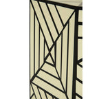 Ivory and Black Resin Geometric Stool and Table | Hassa