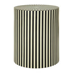 Ivory and Black Resin Table and Stool | Hassa