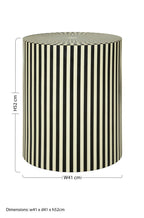 Ivory and Black Resin Table and Stool | Hassa
