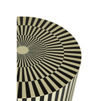 Ivory and Black Resin Table and Stool | Hassa