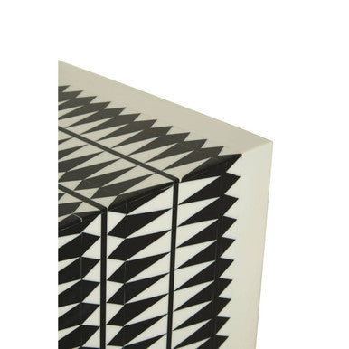 Black and White Resin Table and Stool | Issey
